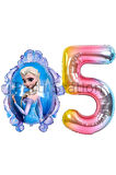 Frozen Elsa Konsept 4 Yaş Renkli Balon Set Karlar Ülkesi Tema Doğum Günü Folyo Balon Set