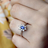 0.42 Ct.Safir Pırlanta Yüzük