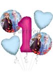 Frozen 1 Yaş Balon Set Elsa Balon Folyo Balon Set Konsept Karlar Ülkesi Doğum Günü Set Yaş Balon