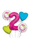 Hello Kitty Balon Set Hello Kitty Folyo Balon Set Konsept Doğum Günü Set 2 Yaş Balon