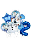 Frozen Elsa Olaf 9 Yaş Balon Set Karlar Ülkesi Elsa Olaf Konsept Doğum Günü Folyo Balon Set