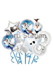 Karlar Ülkesi Frozen Elsa Olaf 5 Yaş Balon Set Frozen Elsa Olaf Konsept Doğum Günü Folyo Balon Set