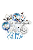 Karlar Ülkesi Frozen Elsa Olaf 5 Yaş Balon Set Frozen Elsa Olaf Konsept Doğum Günü Folyo Balon Set