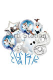 Karlar Ülkesi Frozen Elsa Olaf 5 Yaş Balon Set Frozen Elsa Olaf Konsept Doğum Günü Folyo Balon Set