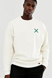 Trend Nice Oversize Be Contrary Beyaz Sweatshirt