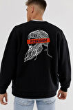 Azurco Oversize Arka Ön Poseidon Beyaz Sweatshirt
