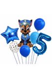 Paw Petrol Pav Petrol Polis Köpek Chase 5 Yaş Balon Konsept Doğum Günü Set Yaş Balon Set