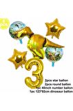 Dinazor Konsept 3 Yaş Balon Set T-rex Dinazor Konsept Doğum Günü Set Yaş Balon Set