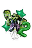 Avengers Hulk 6 Yaş Doğum Günü Balon Set Hulk Tema Doğum Günü Parti Balon Set