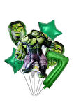 Avengers Hulk 6 Yaş Doğum Günü Balon Set Hulk Tema Doğum Günü Parti Balon Set