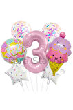 İce Cream Dondurma 1 Yaş Balon Set Şeker Dondurma Candy Balon İce Cream Konsept Doğum Günü Balon Set