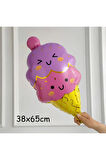 Cupcake Dondurma 4 Yaş Balon Set Şeker Dondurma Candy Balon İce Cream Konsept Doğum Günü Balon Set