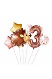 Orman Hayvanları Woodland Kirpi 3 Yaş Folyo Balon Set Woodland Kirpi Konsept Doğum Günü Set