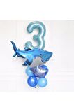 Köpekbalığı 3 Yaş Balon Set Yıldız Balon Folyo Set Köpekbalığı Konsept Doğum Günü Set Yaş Balon Set