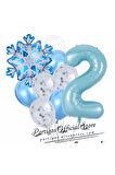 Kar Tanesi Frozen Elsa Kış Konsept Snowflake 5 Yaş Balon Konsept Doğum Günü Set Yaş Balon Set