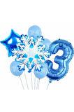 Kar Tanesi Frozen Elsa Kış Konsept Snowflake 9 Yaş Balon Konsept Doğum Günü Set Yaş Balon Set