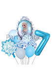Frozen Elsa 3 Yaş Balon Set Karlar Ülkesi Elsa Konsept Doğum Günü Folyo Balon Set
