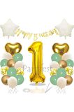Küf Yeşili Rakam Balon Seti Küf Yeşili 1 Yaş Balon Set Doğum Günü Balon Seti