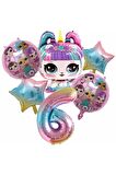Unicorn Lol Bebek Konsept 6 Yaş Balon Doğum Günü Set Yaş Balon Set