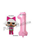 Diva LOL Bebek 9 Yaş Balon ve Pembe Rakam Balon Doğum Günü Parti Set