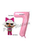 Diva LOL Bebek 9 Yaş Balon ve Pembe Rakam Balon Doğum Günü Parti Set