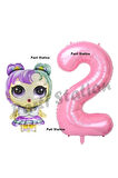 LOL Bebek 4 Yaş Balon ve Pembe Rakam Balon Doğum Günü Parti Set