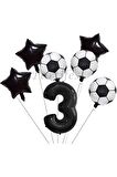 Futbol Konsept 3 Yaş Balon Set Maç Konsept Doğum Günü Set Yaş Balon Set