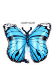 Mavi Kelebek Balon 9 Yaş Balon Set Kelebek Konsept Balon ve Siyah Renk Rakam Balon
