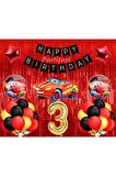 Arabalar 3 Yaş Balon Seti Cars Konsept Helyum Balon Set Şimşek Mcqueen Doğum Günü Set