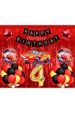 Arabalar 4 Yaş Balon Seti Cars Konsept Helyum Balon Set Şimşek Mcqueen Doğum Günü Set