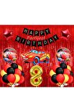 Arabalar 8 Yaş Balon Seti Cars Konsept Helyum Balon Set Şimşek Mcqueen Doğum Günü Set