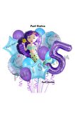 Deniz Kızı 5 Yaş Mor Renk Doğum Günü Konsept Balon Set Mermaid Balloon Set