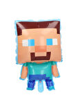Yeşil Rakam Balonlu Minecraft Konsept Doğum Günü 2 Yaş Balon Set Minecraft Yeşil Siyah Balon Set