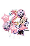 Minnie Mouse 2 Yaş Balon Set Minnie Mouse Doğum Günü Konsept Parti Balon Set