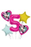 Minnie Mouse 5 Yaş Balon Set Balon Folyo Set Minnie Mouse Konsept Doğum Günü Set Yaş Balon