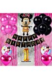 Minnie Mouse Konsept Doğum Günü Balon Set 1 Yaş Minnie Mouse Tema Parti Balon Set