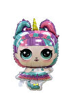Surprise Konsept 6 Yaş Balon Set Unicorn LOL Bebek Mor Rakam Balon Parti Doğum Günü Balon Set