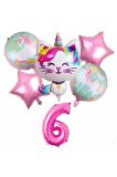 Unicorn Kedi Kitty Konsept 6 Yaş Balon Unicorn Konsept Doğum Günü Set Yaş Balon Set