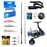 Yek Outdoor Profesyonel Okuma Spin Seti Okuma Psycho Stick Game 243cm Ex-Fast 15-40gr 2 Parça Olta Kamışı&Okuma Safina SNW-4000A Olta Makinesi