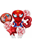 Spiderman Örümcek Adam Konsept 6 Yaş Balon Set Spiderman Doğum Günü Set Yaş Balon Set