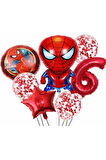 Spiderman Örümcek Adam Konsept 6 Yaş Balon Set Spiderman Doğum Günü Set Yaş Balon Set