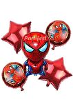 Spiderman Örümcek Adam Balon Set Balon Folyo Set Spiderman Konsept Doğum Günü Set Yaş Balon