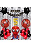 Spiderman Örümcek Adam Balon Set Balon Folyo Set Spiderman Konsept Doğum Günü Set 5 Yaş Balon