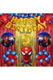 Spiderman Örümcek Adam Balon Set Balon Folyo Set Spiderman Konsept Doğum Günü Set 5 Yaş Balon