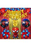 Spiderman Örümcek Adam Balon Set Balon Folyo Set Spiderman Konsept Doğum Günü Set 8 Yaş Balon