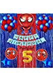 Spiderman Örümcek Adam Balon Set Balon Folyo Set Spiderman Konsept Doğum Günü Set 5 Yaş Balon