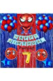 Spiderman Örümcek Adam Balon Set Balon Folyo Set Spiderman Konsept Doğum Günü Set 7 Yaş Balon