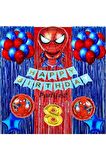 Spiderman Örümcek Adam Balon Set Balon Folyo Set Spiderman Konsept Doğum Günü Set 8 Yaş Balon