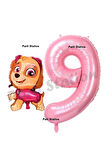 Paw Patrol Skye 8 Yaş Balon ve Pembe Rakam Balon Doğum Günü Parti Set