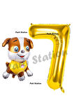 Paw Patrol inşaat Köpek Rubble 2 Yaş Balon ve Gold Rakam Balon Doğum Günü Parti Set
